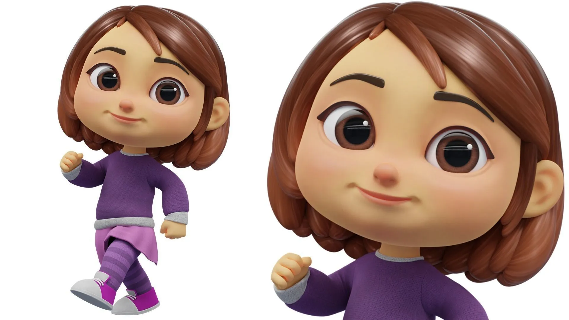 Cartoon White Girl render 3